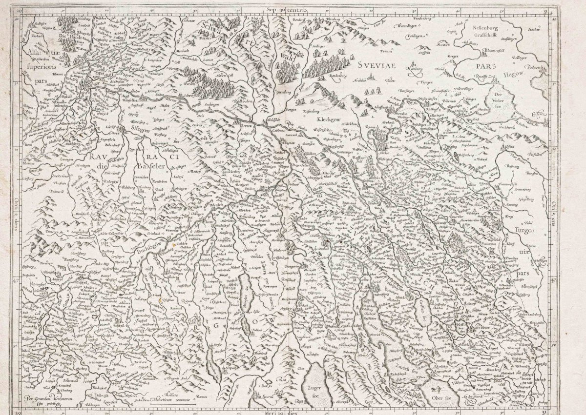 Carte géographique ancienne de la Suisse – Zurich-photo-3