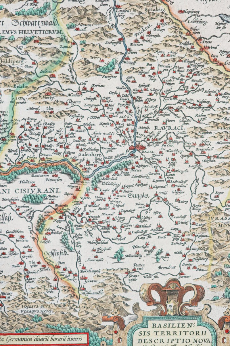Carte géographique ancienne environ de Bâle – Suisse-photo-3