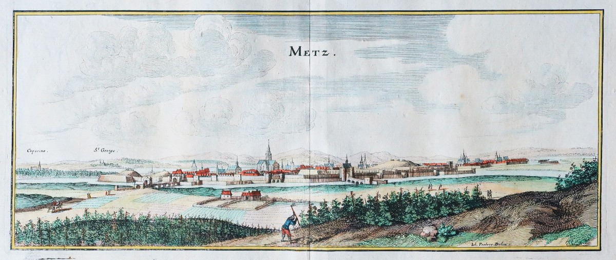 Antique Engraving Of Metz