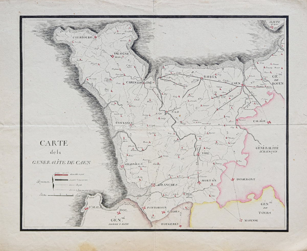 Handwritten Map Of The Generality Of Caen-photo-2
