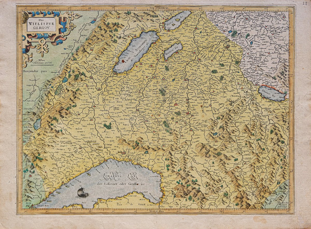 Carte géographique ancienne de la Suisse-photo-2