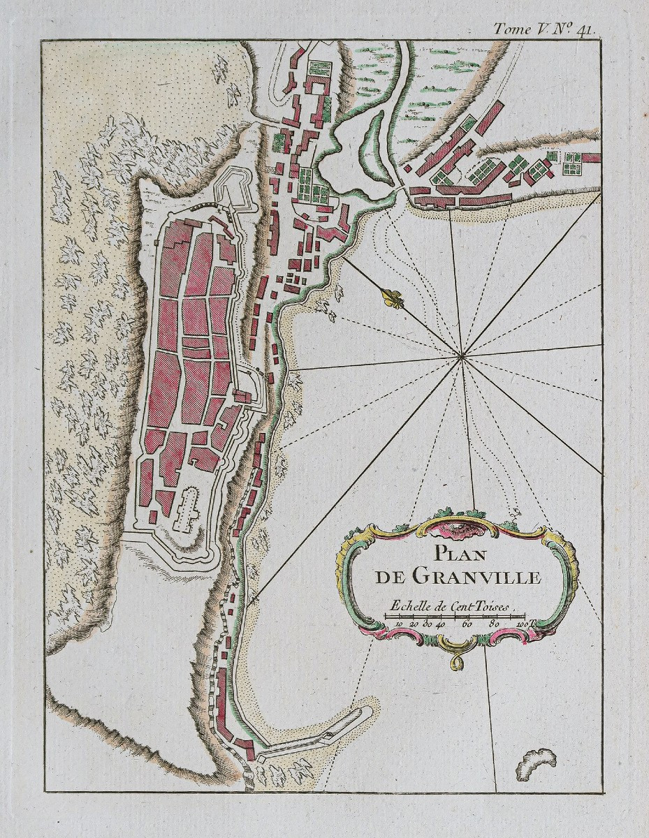 Old Map Of Granville - Normandy
