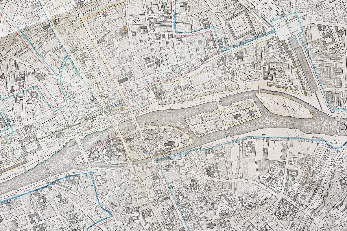 Grand plan mural ancien de Paris-photo-3