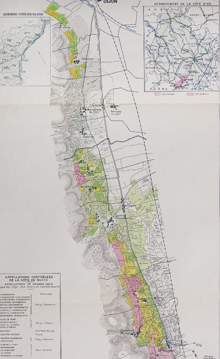 Carte vinicole ancienne – La côte de nuits-photo-2