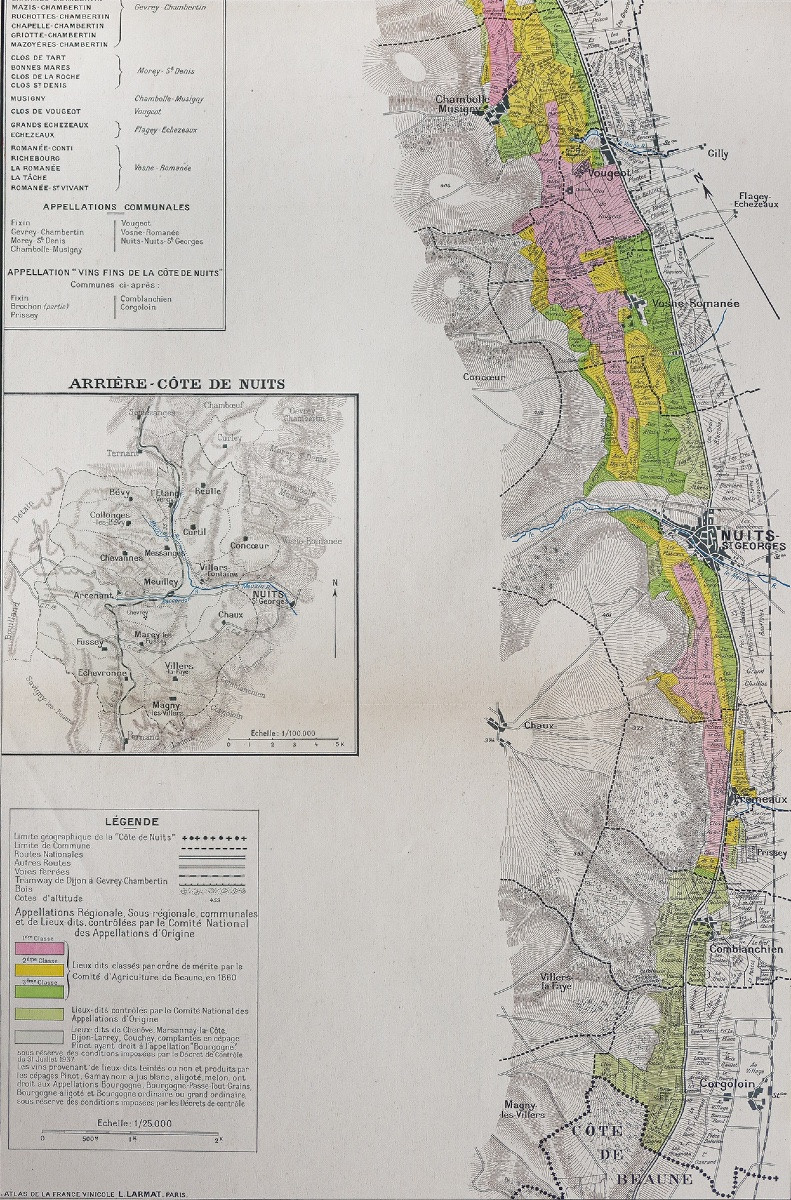 Carte vinicole ancienne – La côte de nuits-photo-3