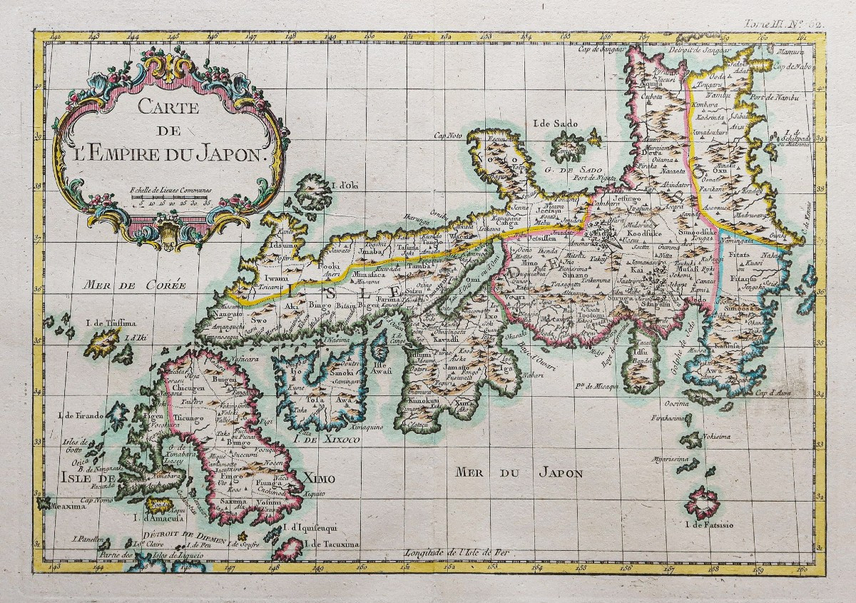 Carte géographique ancienne – Empire du Japon