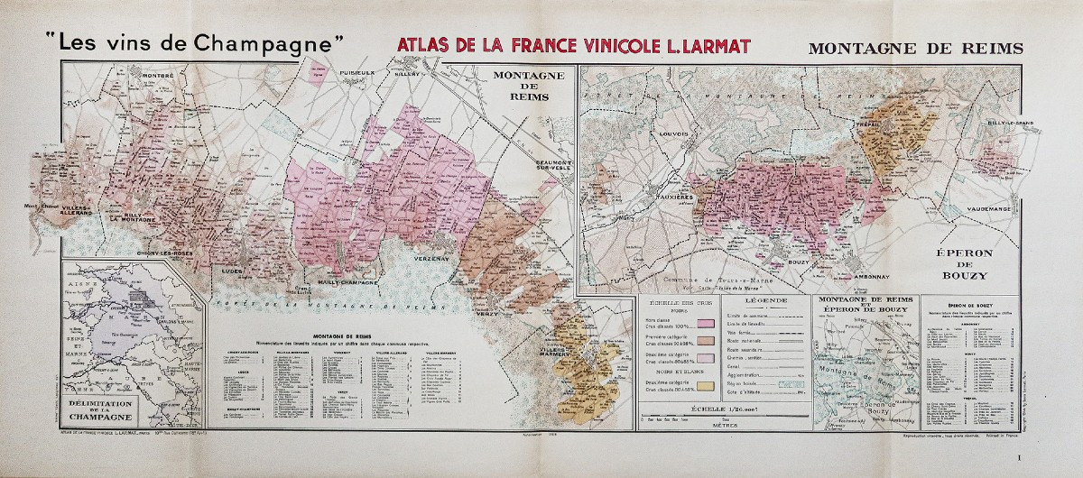 Carte ancienne des vins – Vinicole – Champagne
