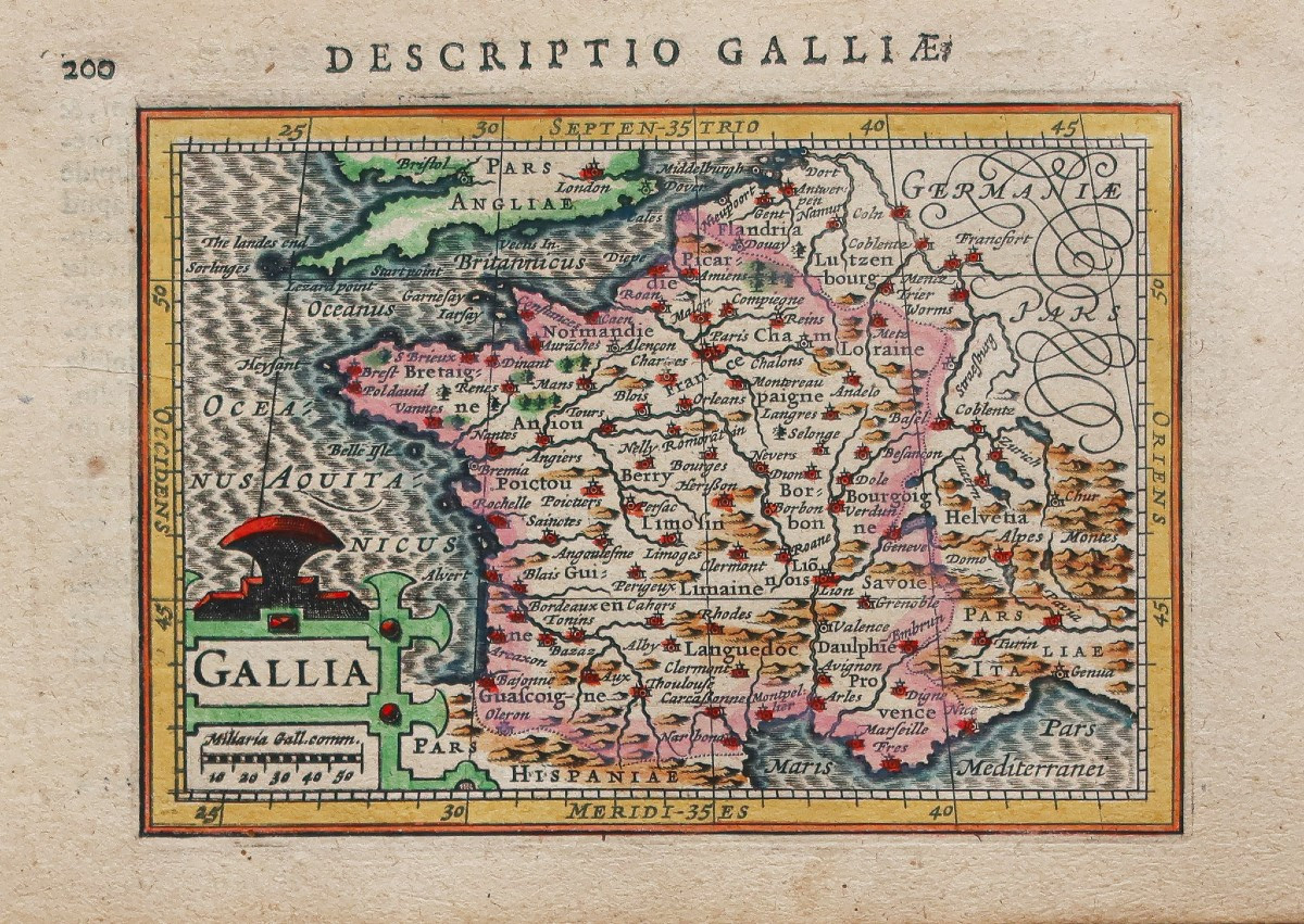 Carte géographique ancienne de la France – Gallia