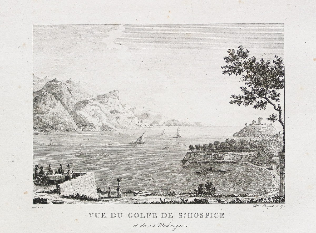 Gravure ancienne du Cap Ferrat – Hospice – Madrague
