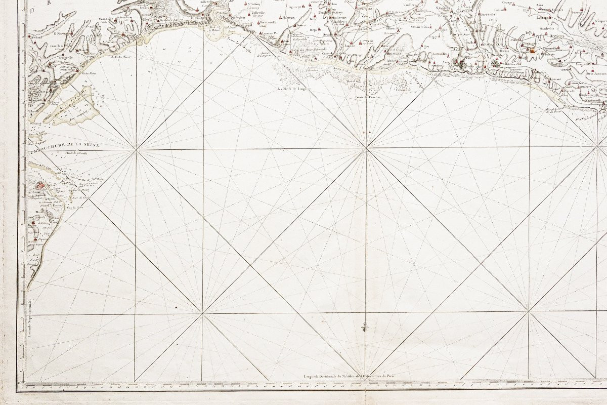 Antique Nautical Chart Of Normandy-photo-4