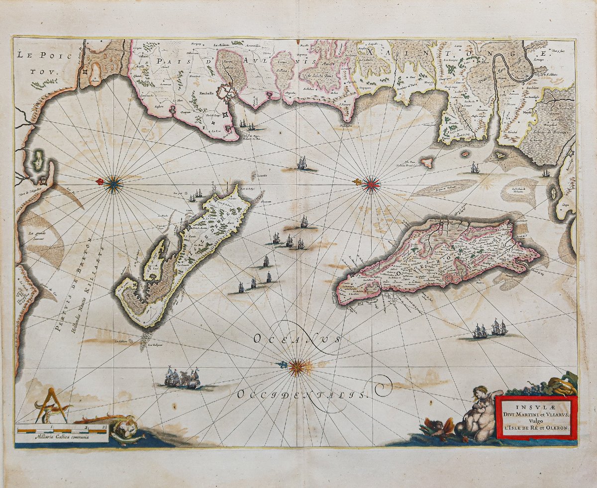 Antique Map Of The Ile De Ré And Oléron-photo-2