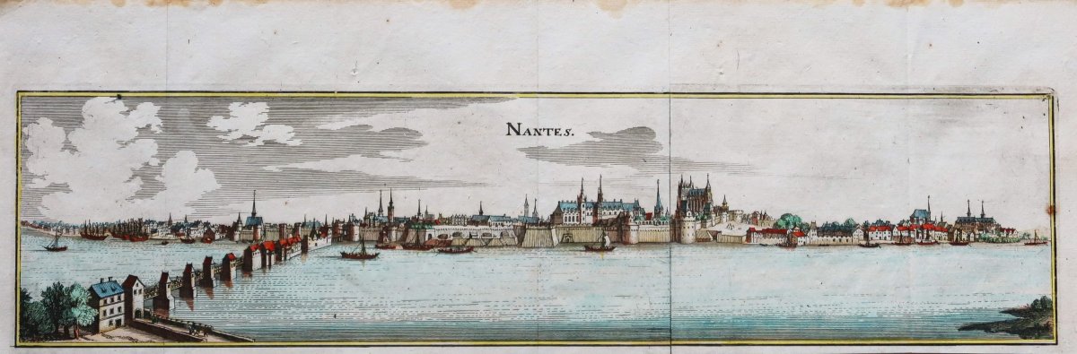 Antique Engraving Of Nantes-photo-2