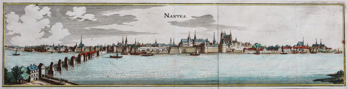 Antique Engraving Of Nantes