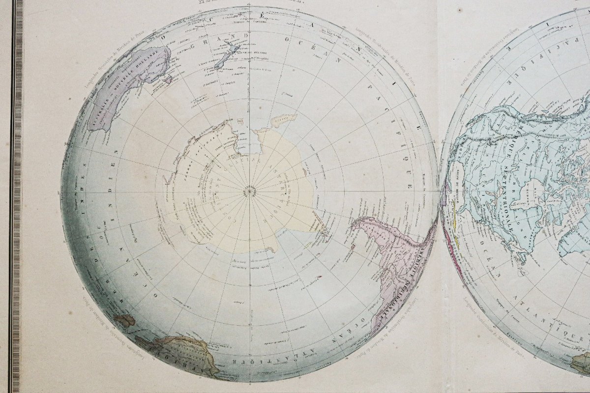 Carte ancienne des pôles - arctique - antarctique-photo-3