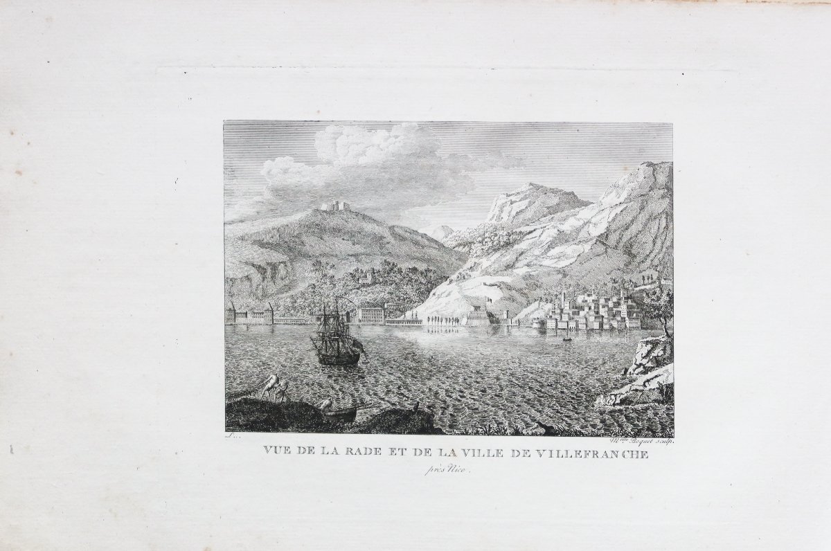 Gravure ancienne de la Rade de Villefranche-sur-Mer-photo-2