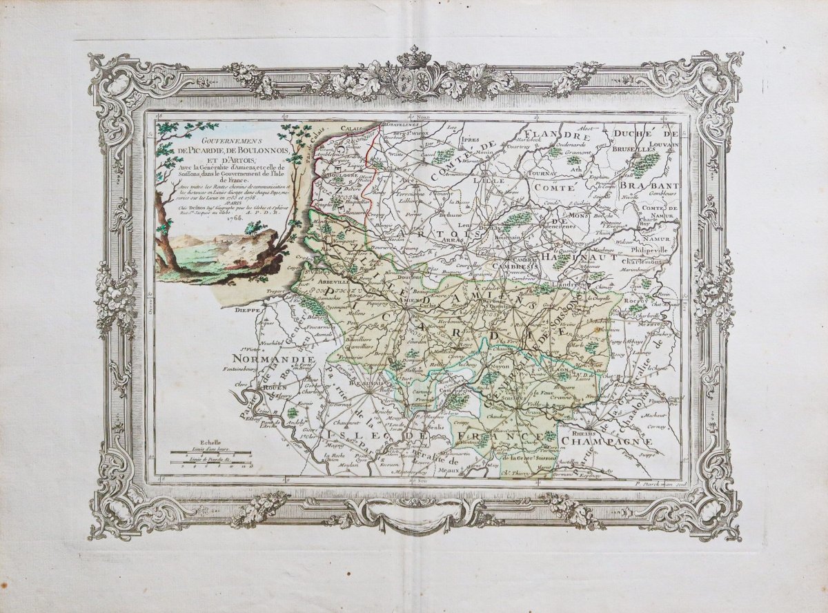 Carte géographique ancienne de la Picardie-photo-2