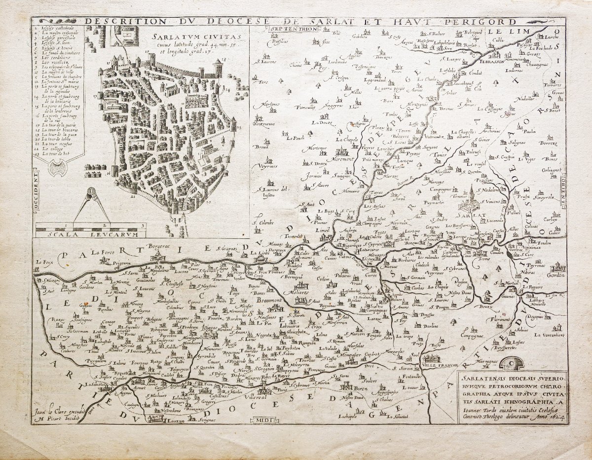 Old Map Of The Périgord - Sarlat - Dordogne-photo-2