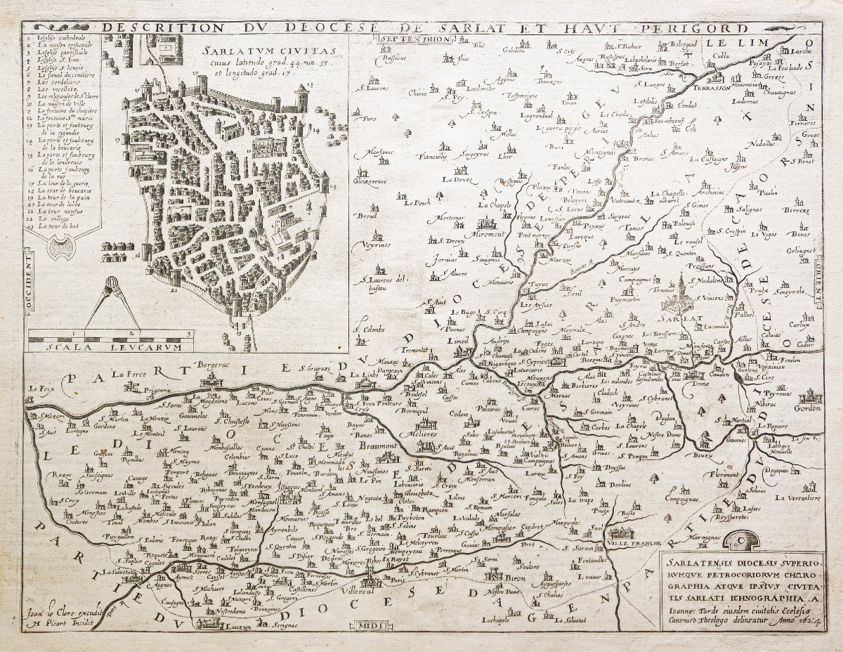 Old Map Of The Périgord - Sarlat - Dordogne