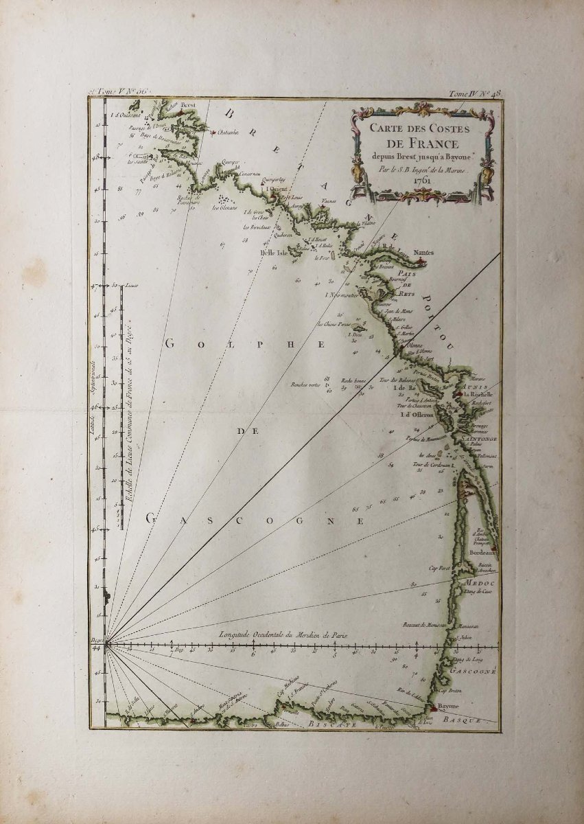 Carte marine de la Côte atlantique – France – Espagne-photo-2