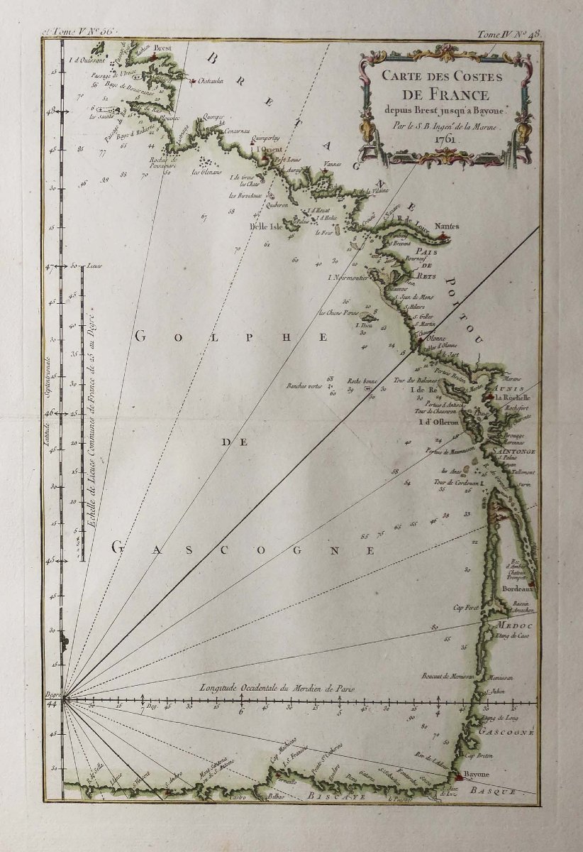 Carte marine de la Côte atlantique – France – Espagne