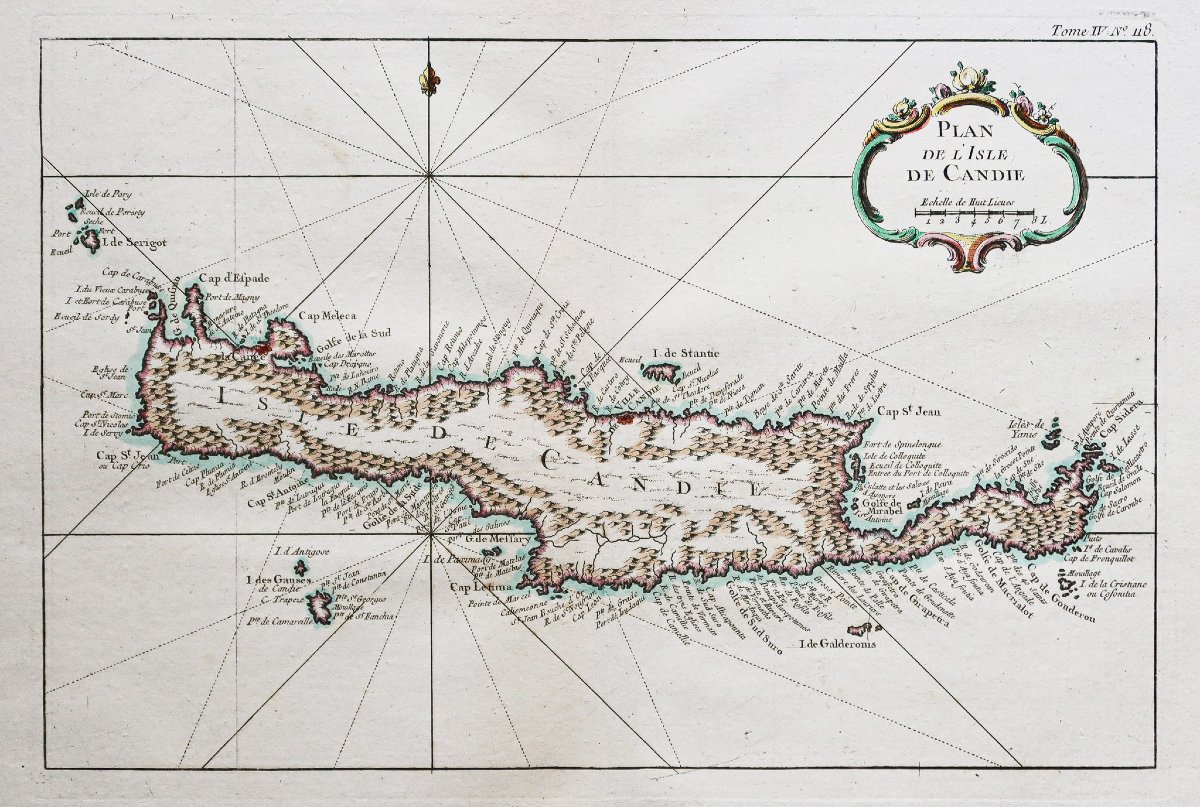 Antique Nautical Chart Of Crete