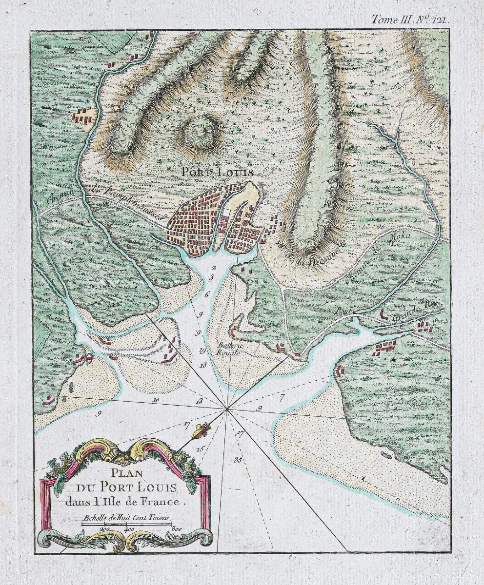 Old Map Of Port Louis, Mauritius