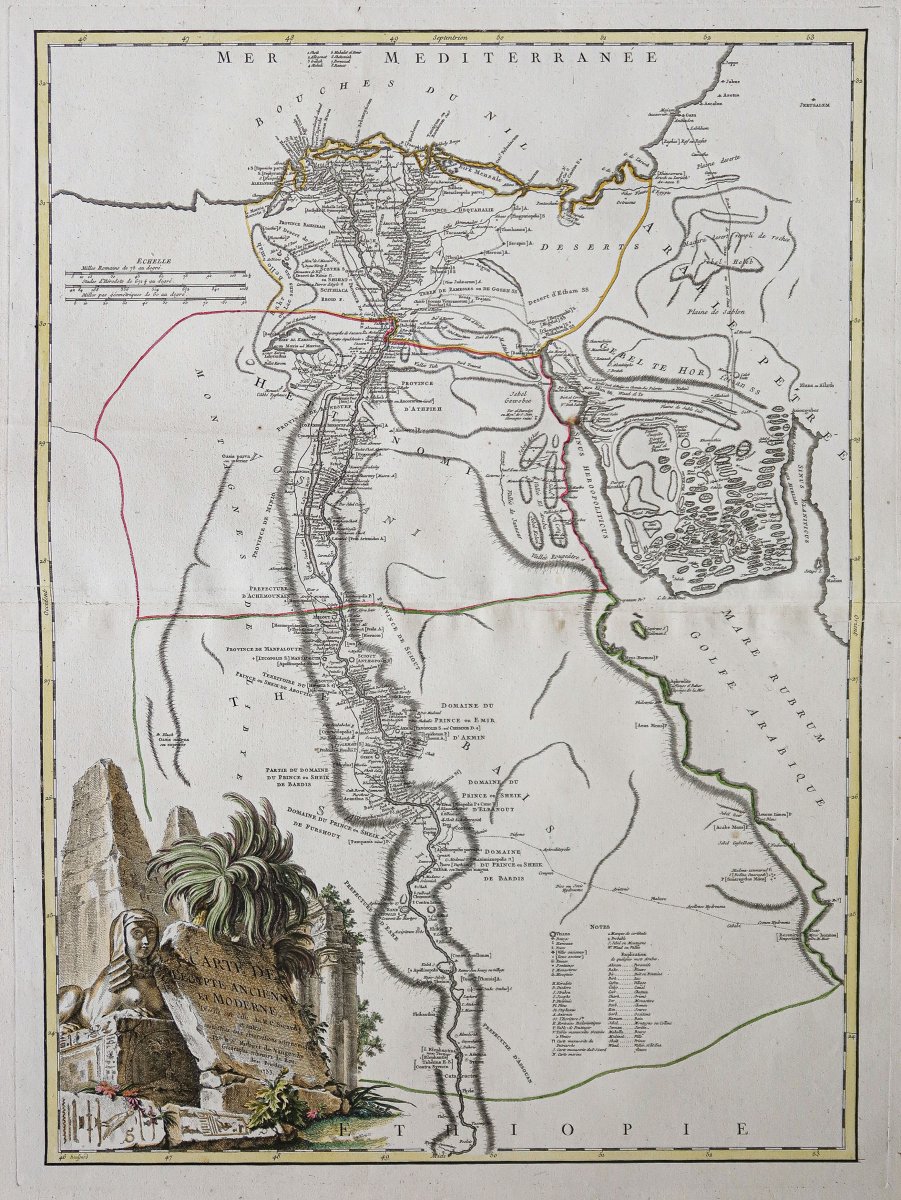 Carte géographique ancienne de l’Egypte