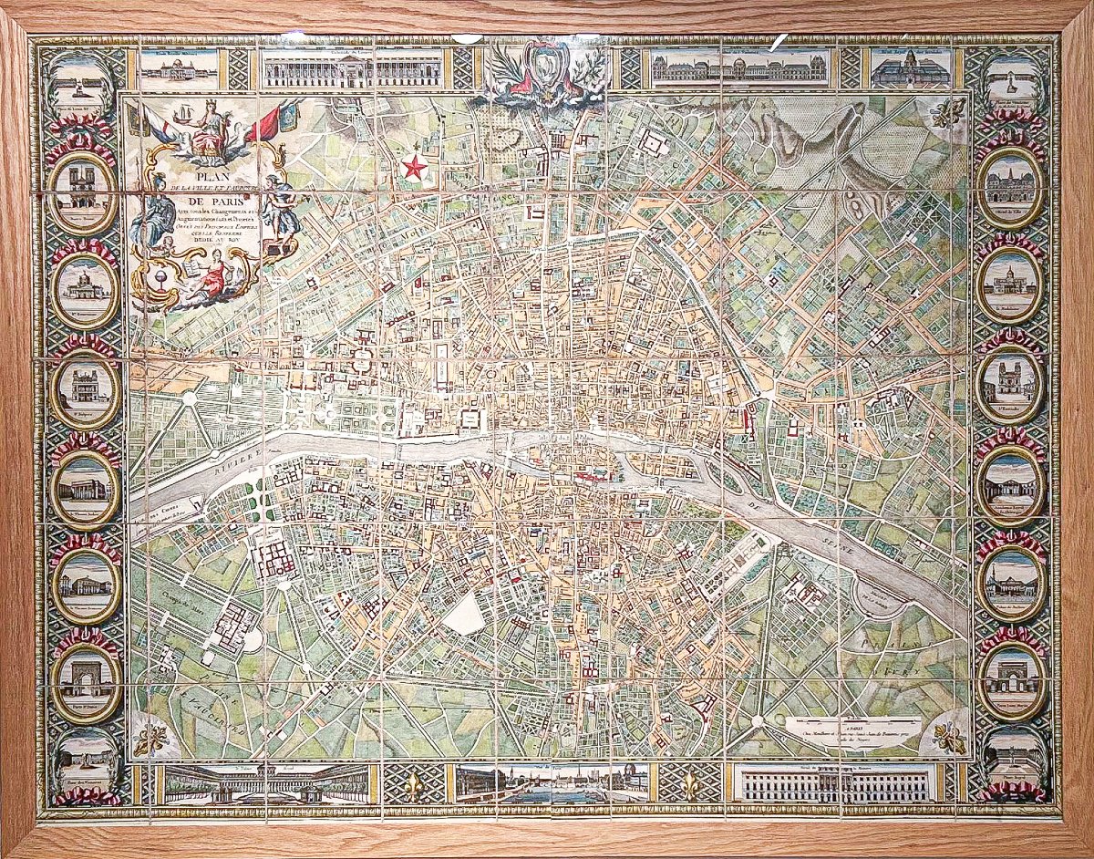 Large Wall Map Of The City And Suburbs Of Paris