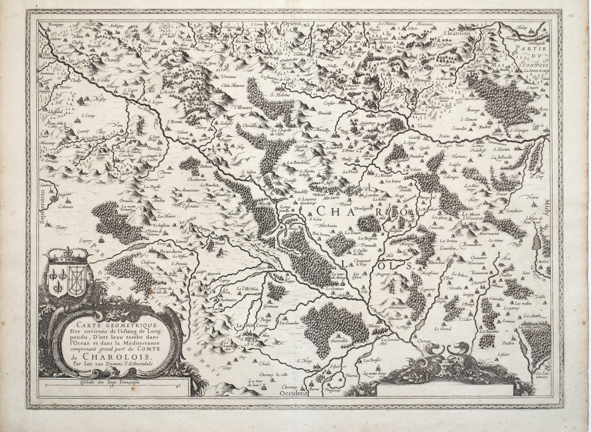 Carte géographique ancienne du Charolais - Orignal antique Map-photo-2