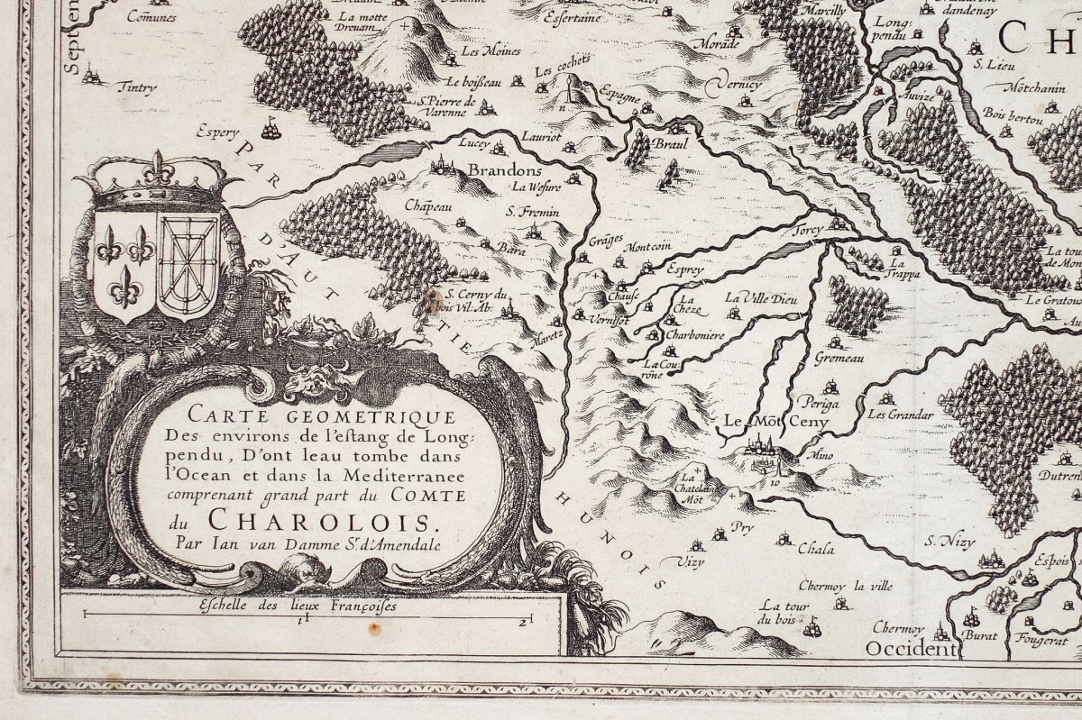 Carte géographique ancienne du Charolais - Orignal antique Map-photo-1