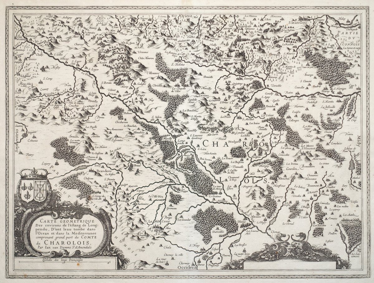 Antique Map Of Charolais - Auvergne