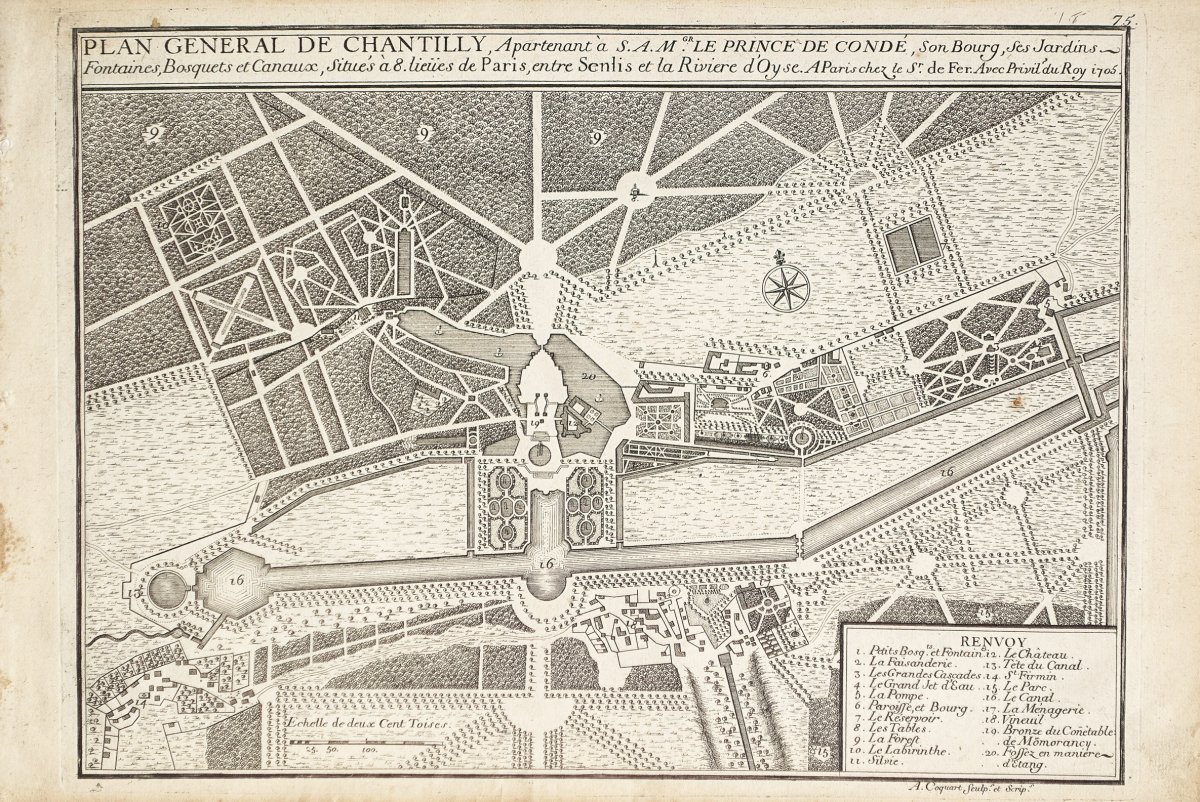 Antique Plan Of Chantilly-photo-2