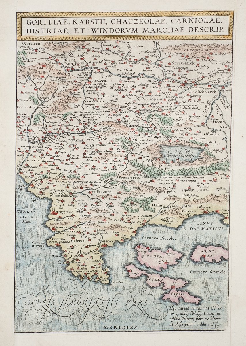 carte géographique ancienne de Croatie – Slovénie – Bosnie – Goritiae 