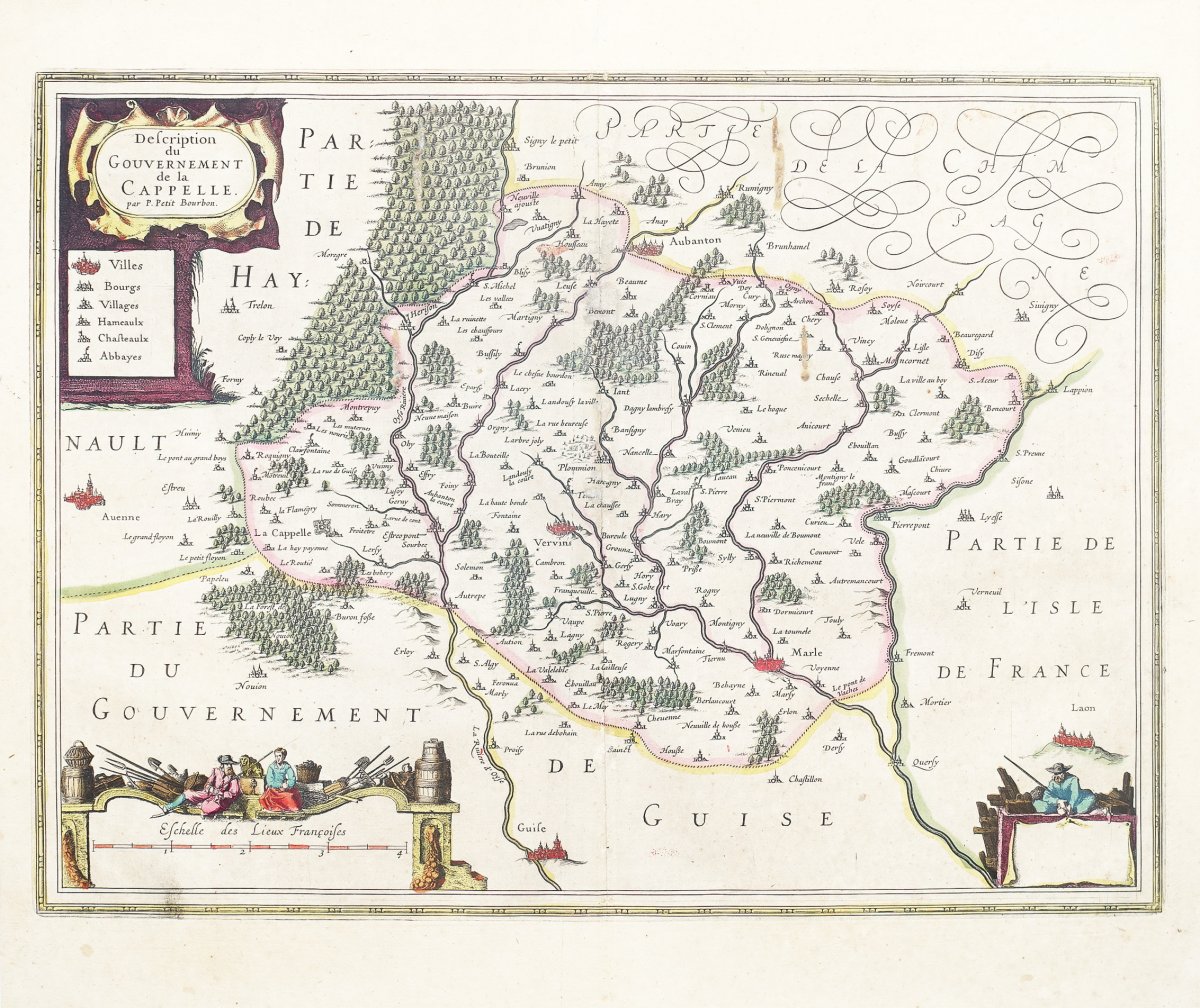 Old Geographic Map Of The Government Of La Capelle-photo-2