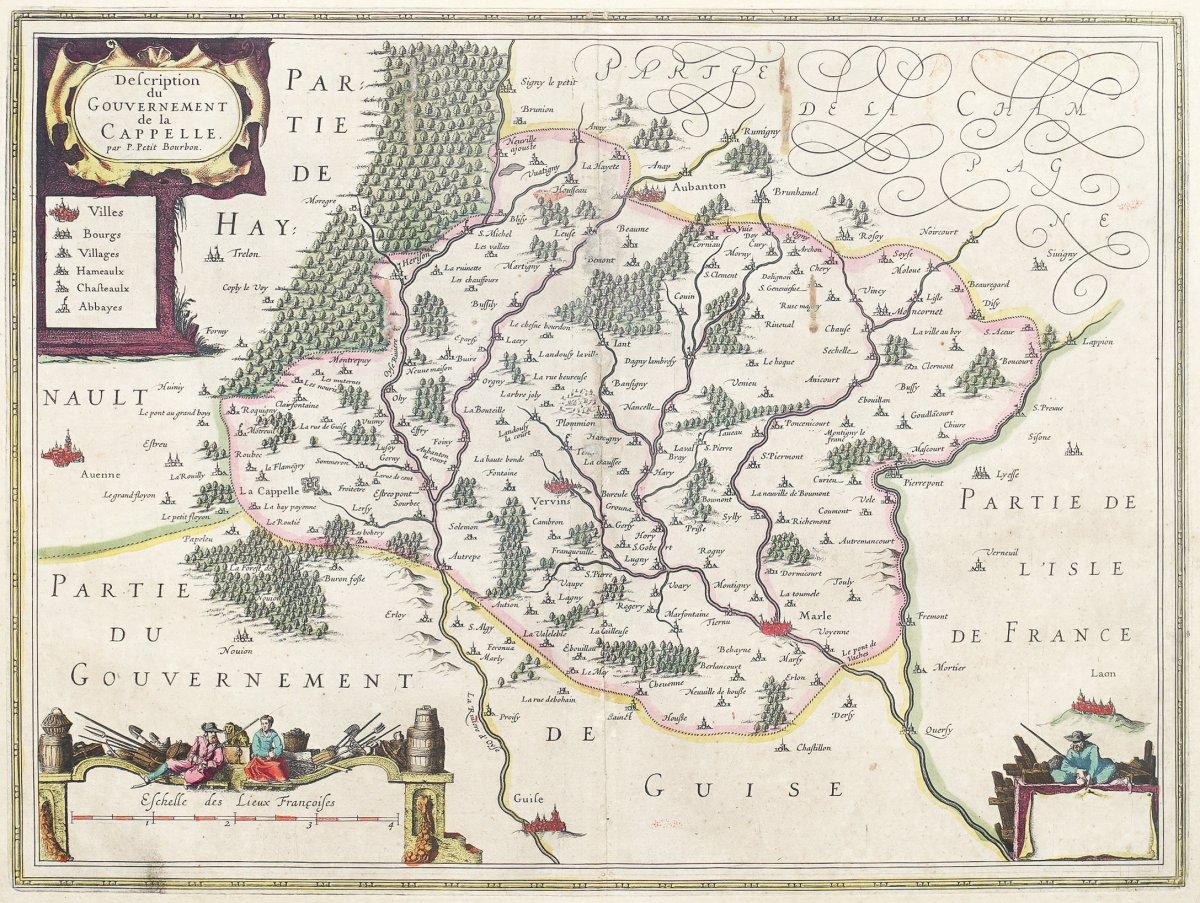 Old Geographic Map Of The Government Of La Capelle
