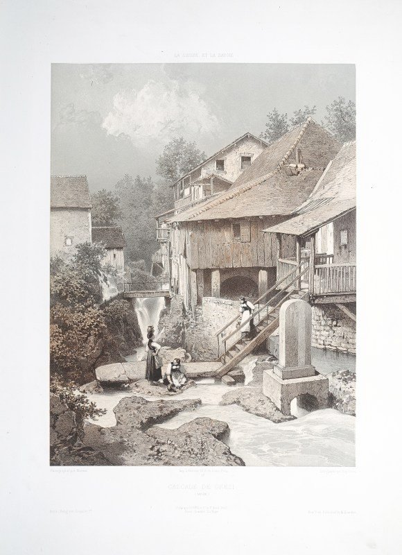 Savoie – Cascade de Grézi - gravure ancienne - Von Martens