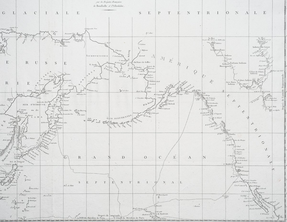 La Pérouse – Carte géographique ancienne des Côtes de l’Amérique & de l’Asie-photo-3