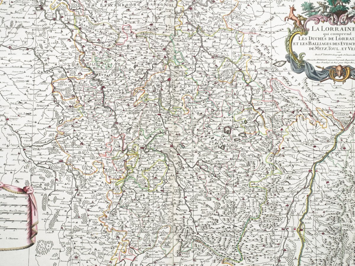 Grande Carte Géographique Ancienne  De Lorraine -photo-3