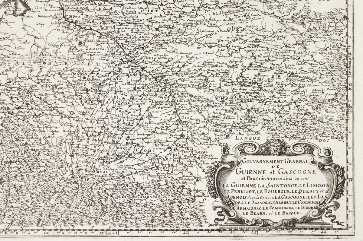 Carte géographique ancienne - Guyenne & Gascogne - Original antique map-photo-2