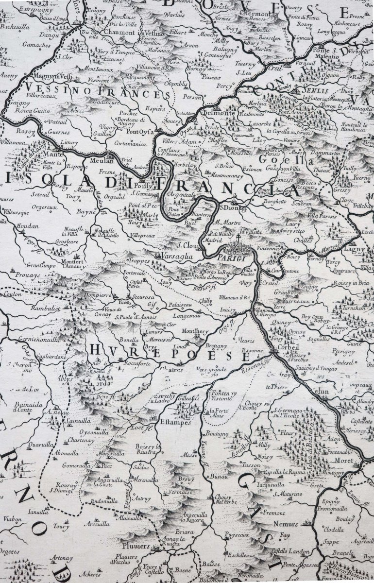 Carte Géographique Ancienne Ile De France - Antique Map-photo-4