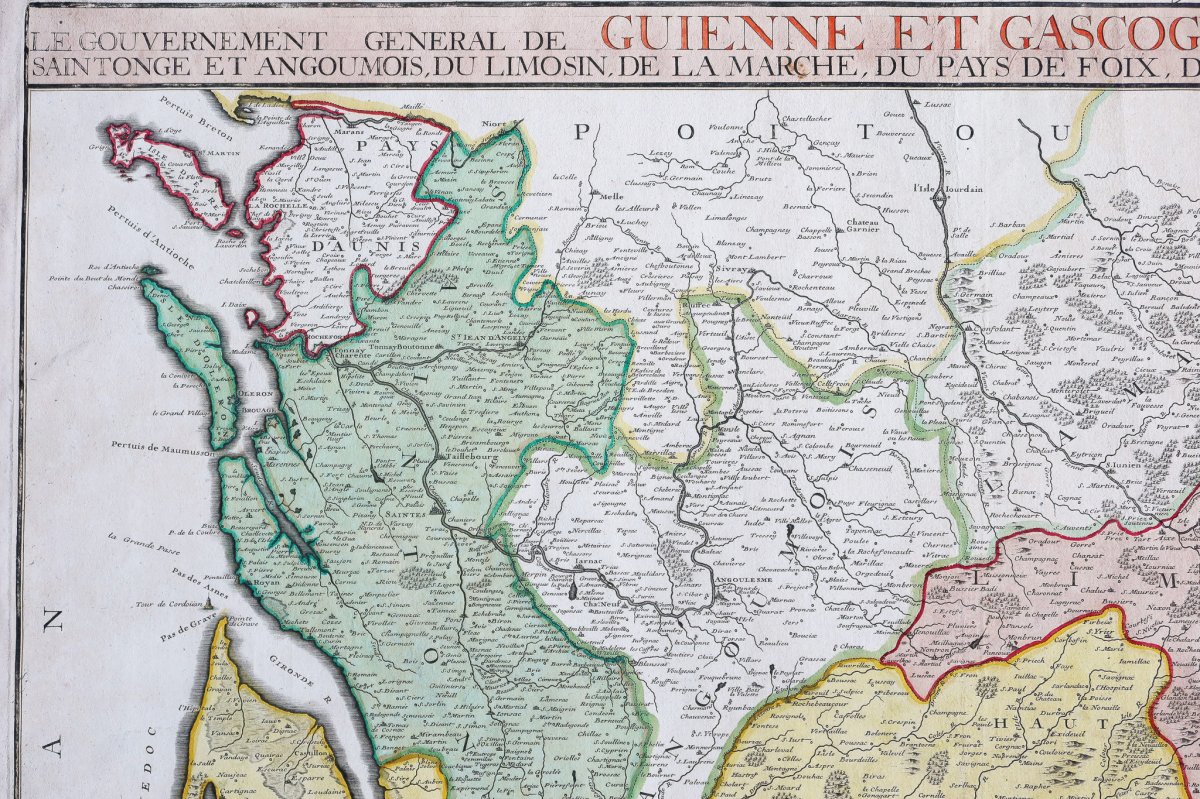 Original Antique Map South West Of France-photo-3