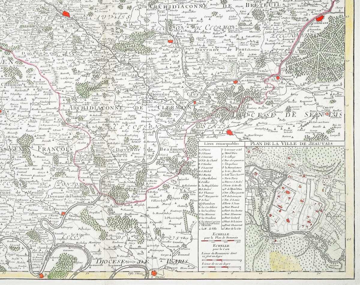 Carte ancienne – Diocèse de Beauvais - Picardie-photo-3