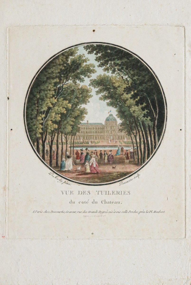 Gravures anciennes des Tuileries à Paris-photo-4