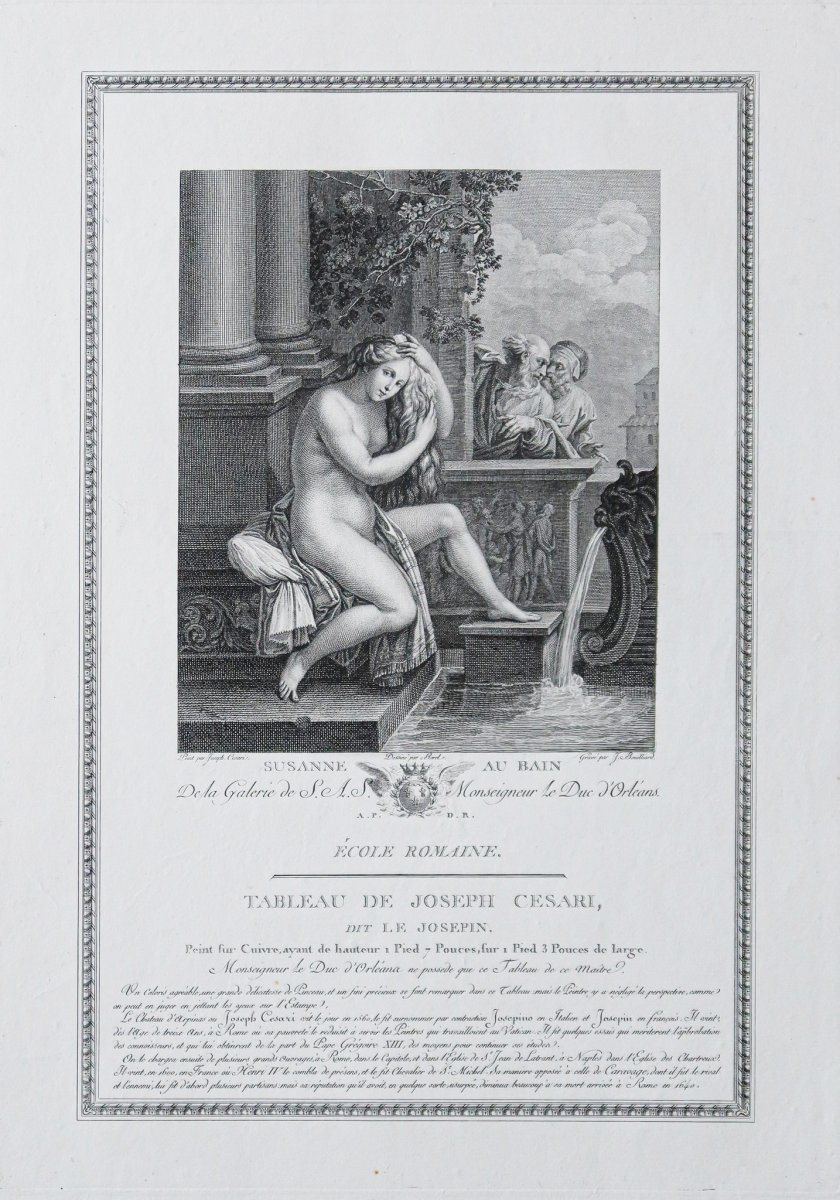 Old Engraving - Susanne At The Bath - Mythology