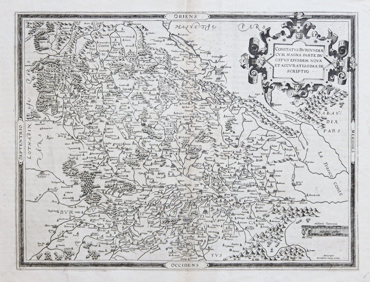 Antique Map Of Bourgondy - De Jode Catographe