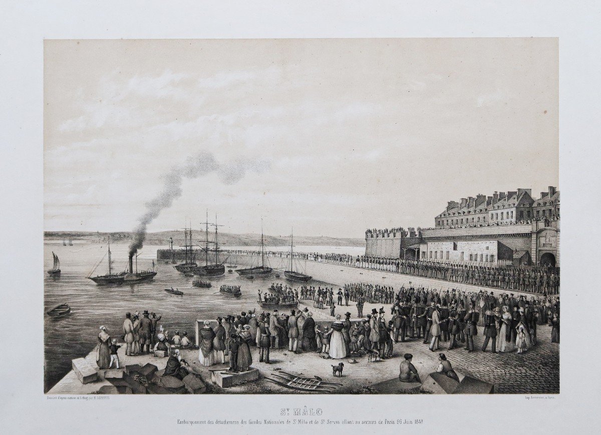 Old Engraving Of Saint Malo-photo-2