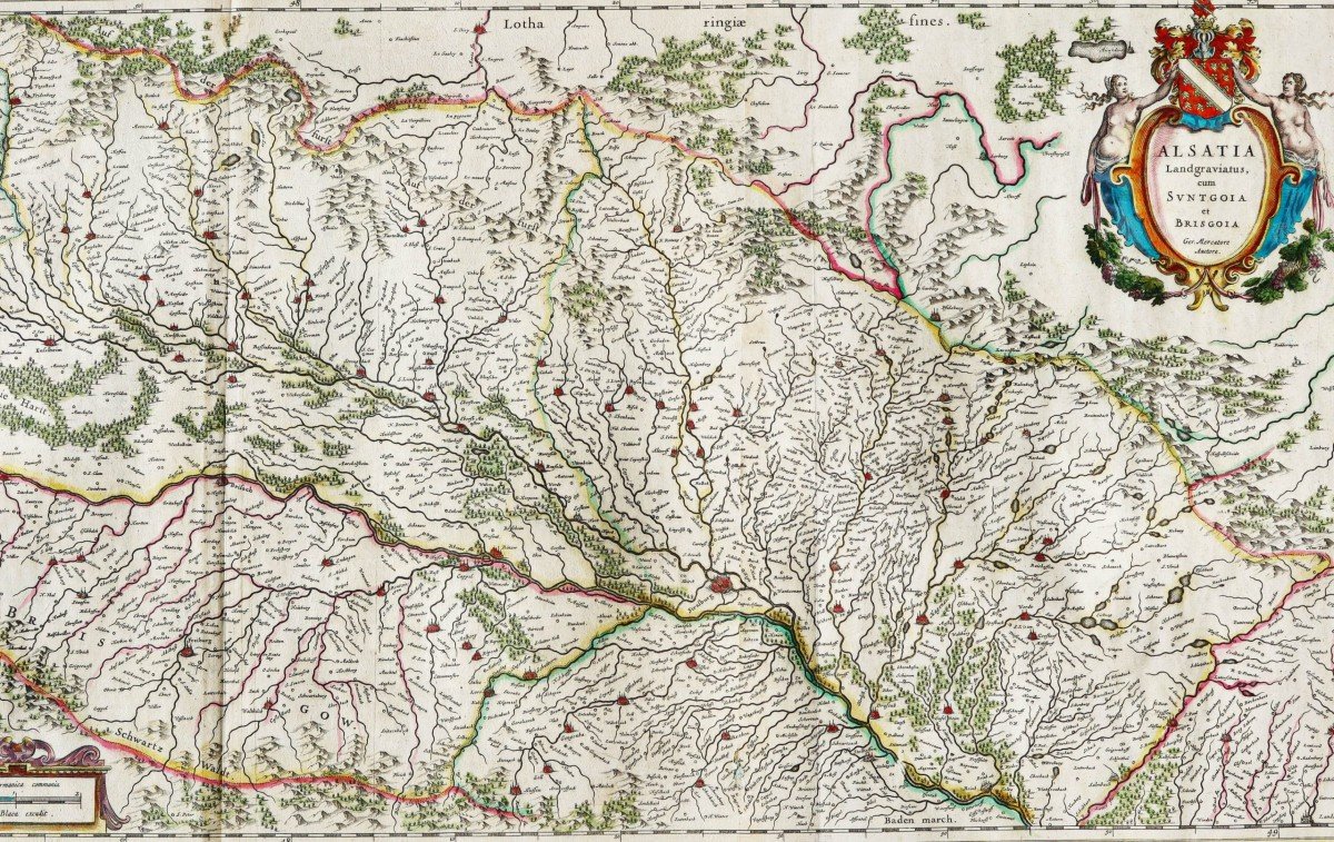Old Map Of Alsace And The Rhine-photo-2