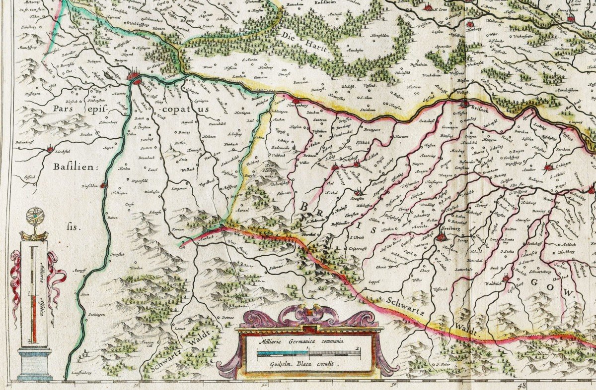 Old Map Of Alsace And The Rhine-photo-4
