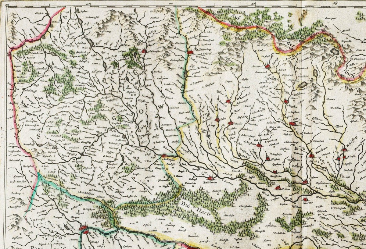 Carte Ancienne De L’alsace Et Du Rhin-photo-1