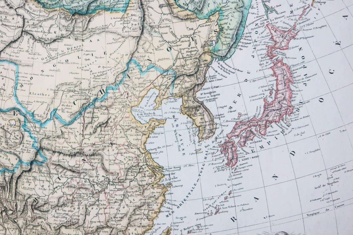 Carte géographique ancienne de la Corée - Japon - Chine-photo-4